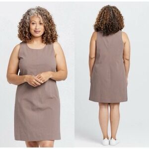 Brass Clothing The Sleeveless Pop Shift Dress COTTON LYCOCELL EUC Size XL